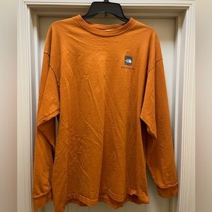North face long sleeve tshirt orange xl